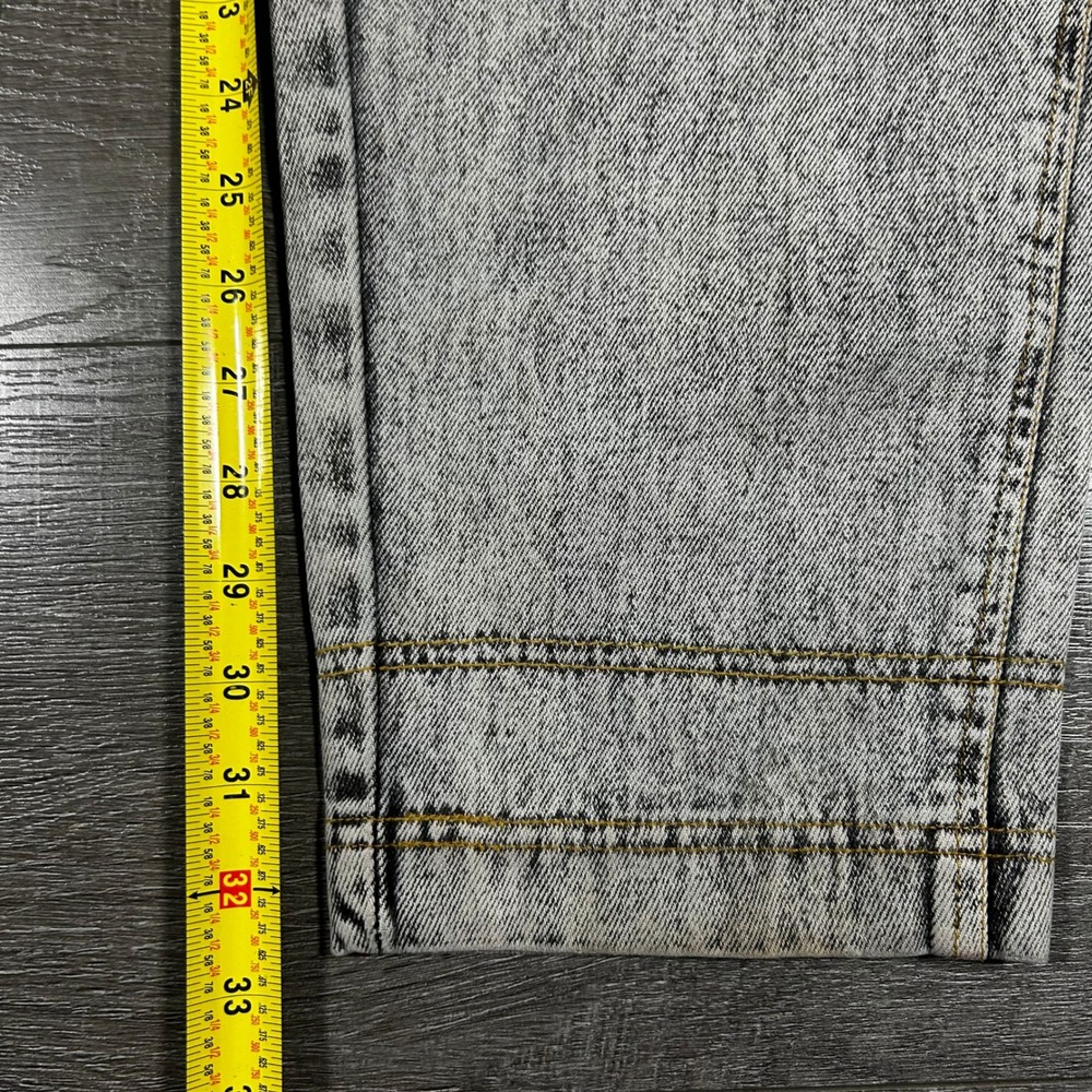 Vintage Blue Zone Acid Wash Double Knee Pleated Jeans Gray 33L Made in Hong Kong - Picture 6 of 7